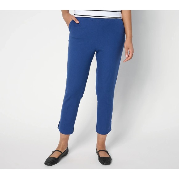 Isaac Mizrahi Pants - Isaac Mizrahi Live! Petite 24/7 Stretch Icon Crop Pants Deep Blue P16 #11